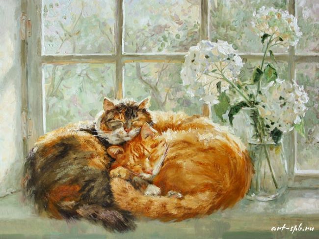 Коты  в живописи Марии Павловой
