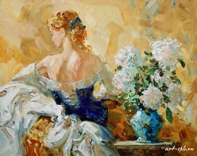 Женские образы и цветы в живописи Марии Павловой