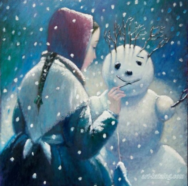 Снеговик в живописи